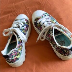 Skechers White Athletic Shoes with Vibrant Design